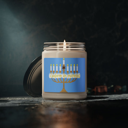 Soy Candle Menorah I Believe in Miracles 9oz