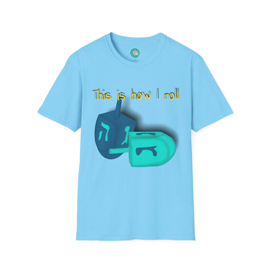 Funny Dreidel Unisex T-Shirt 'How I Roll' Hanukkah Tee