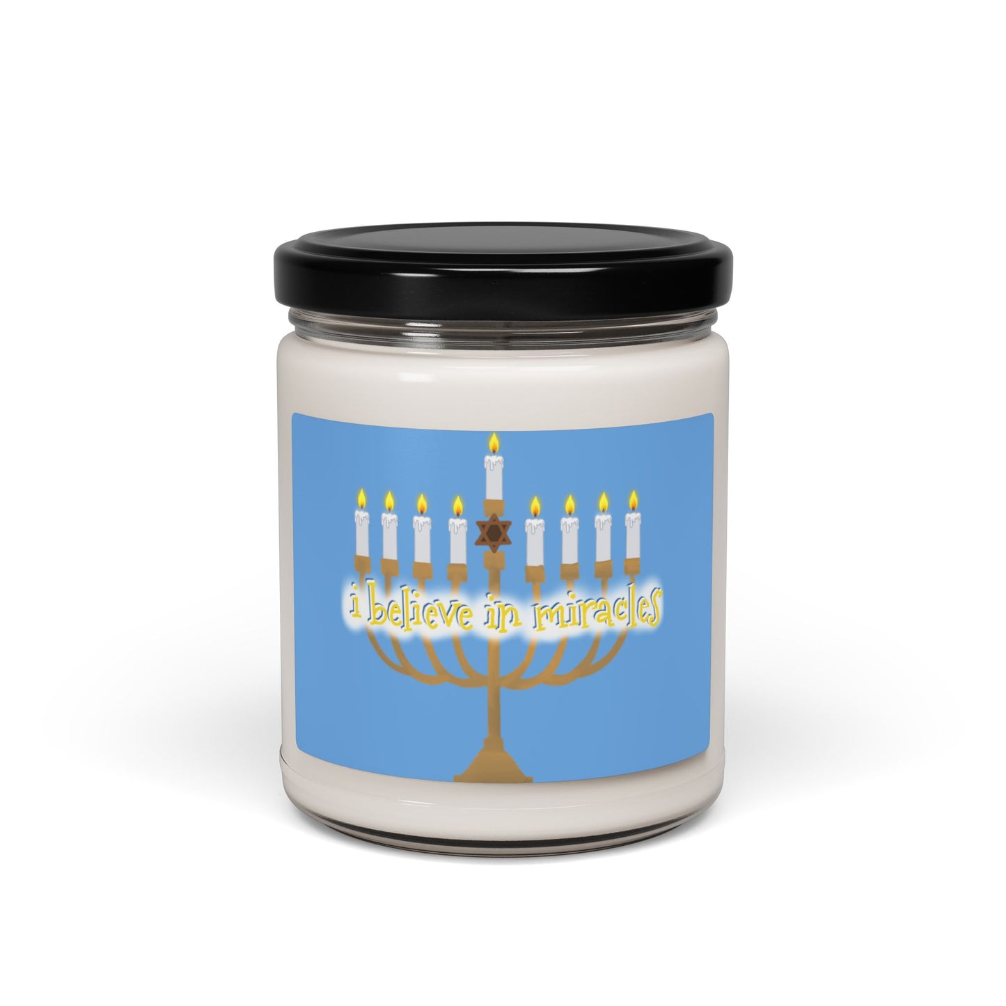 Soy Candle Menorah I Believe in Miracles 9oz