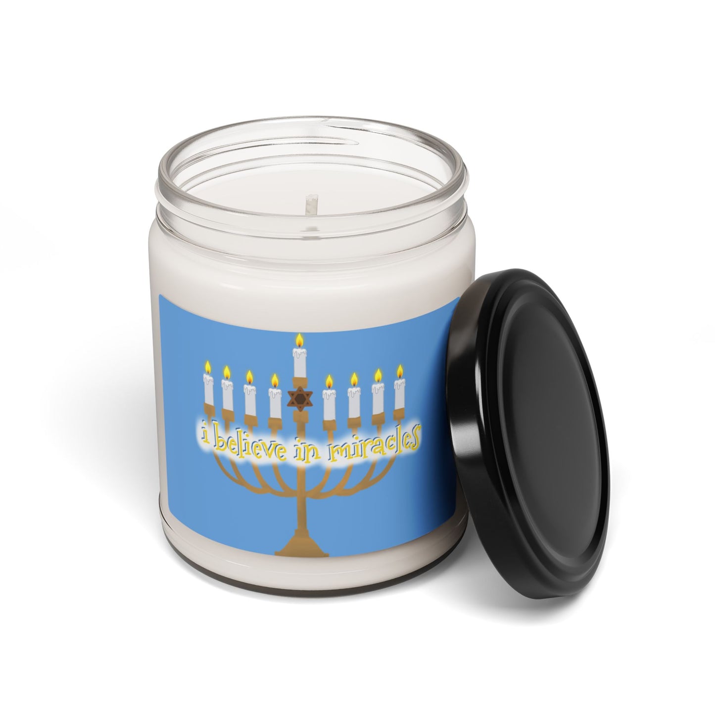 Soy Candle Menorah I Believe in Miracles 9oz